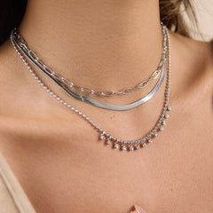 Zilveren schakelarmband of ketting