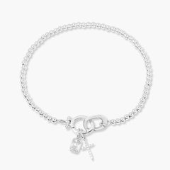 Kralenarmband met geboortesteen en kruisje