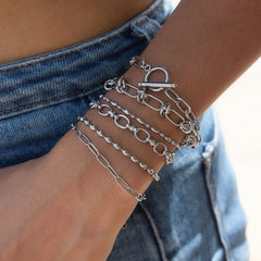 Zilveren schakelarmband of ketting