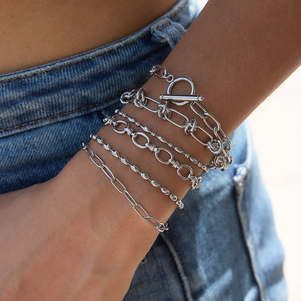 Zilveren schakelarmband of ketting