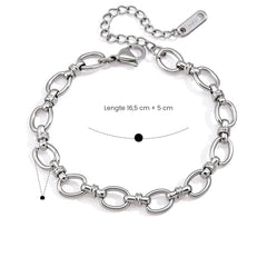 Zilveren schakelarmband of ketting