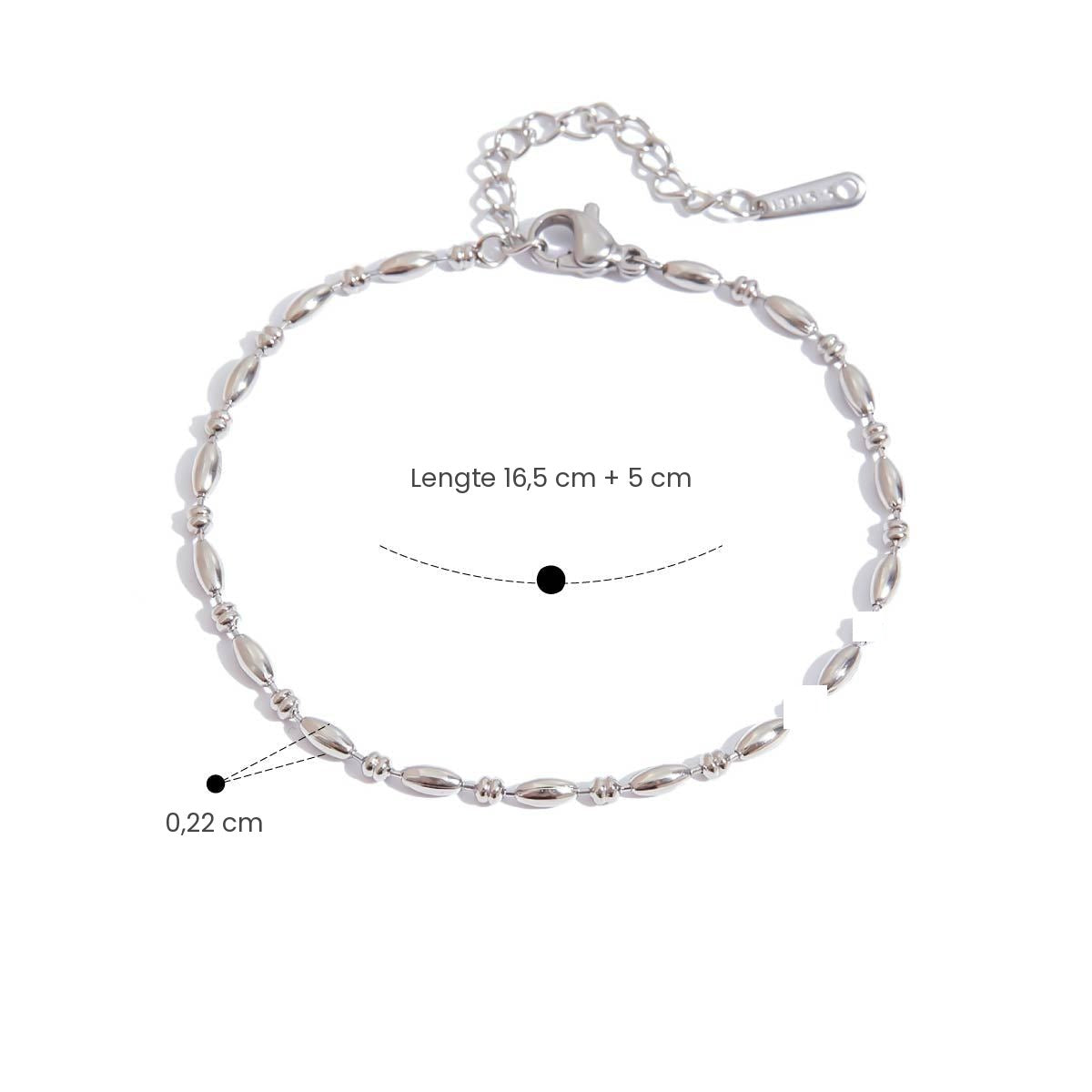 Zilveren schakelarmband of ketting
