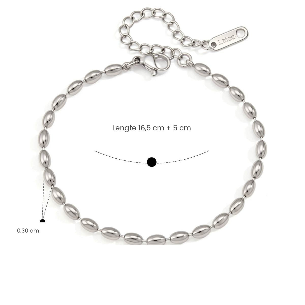 Zilveren schakelarmband of ketting