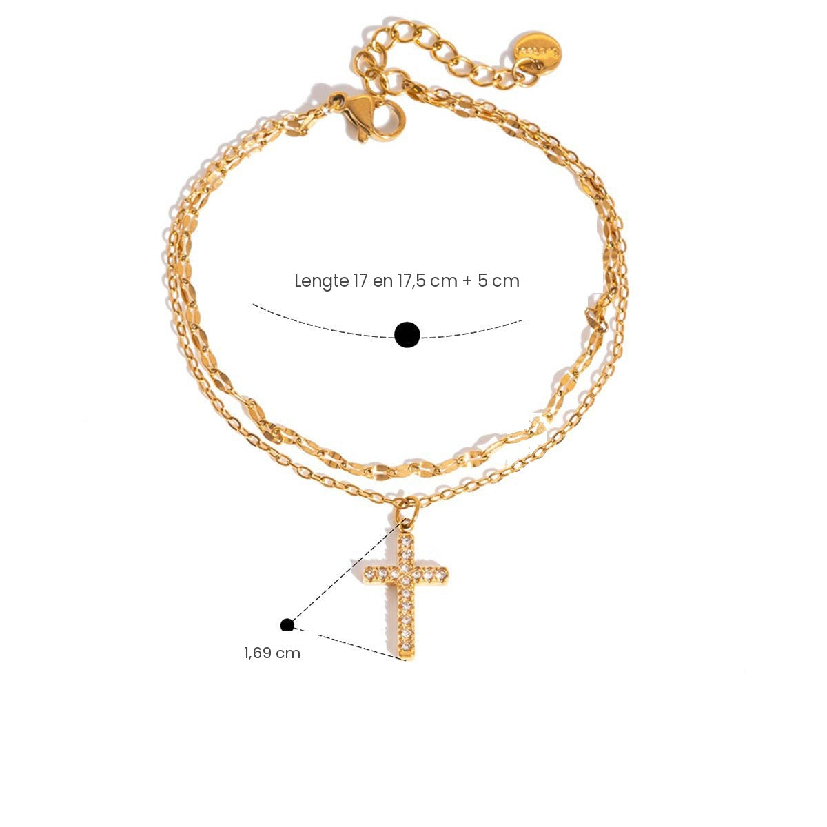 Zilveren schakelarmband of ketting