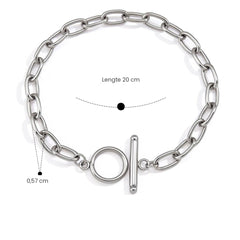Zilveren schakelarmband of ketting