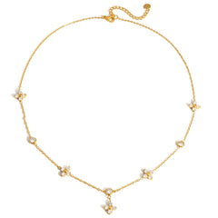 Gouden ketting met klavertjes