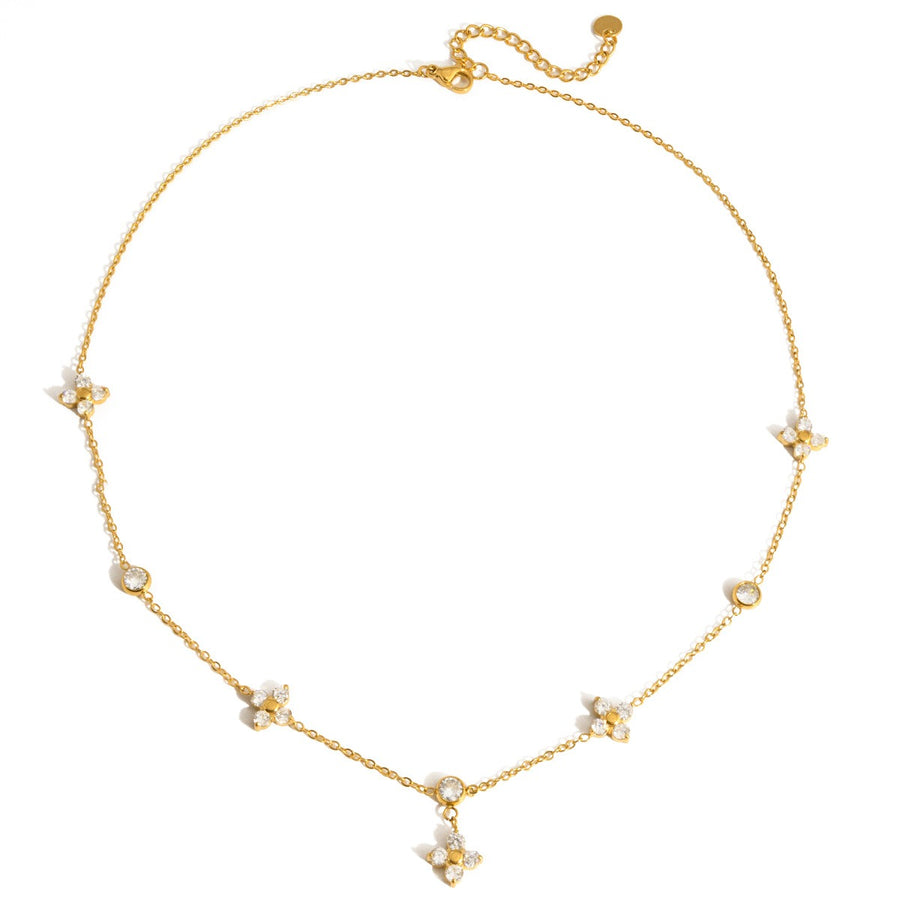 Gouden ketting met klavertjes