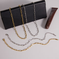 Zilveren schakelarmband of ketting