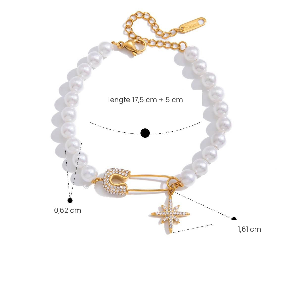 Armband met parel en sterretje