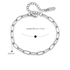 Zilveren schakelarmband of ketting