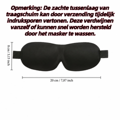 Afmetingen van het slaapmasker: 20 x 8 cm