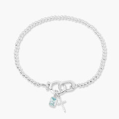 Kralenarmband met geboortesteen en kruisje