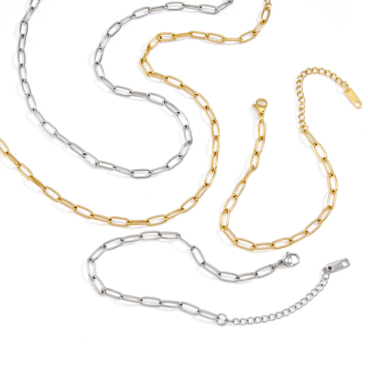 Zilveren schakelarmband of ketting