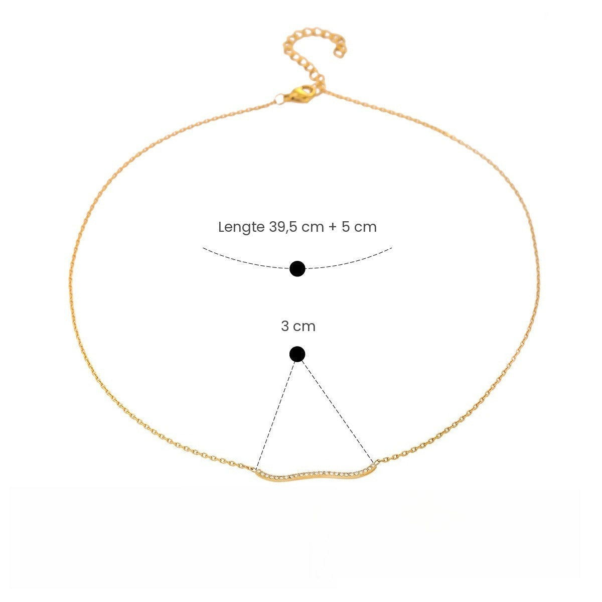 Gouden ketting met klavertjes