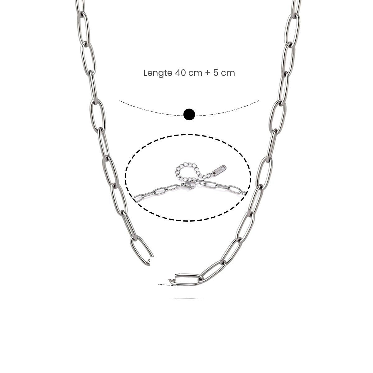 Zilveren schakelarmband of ketting