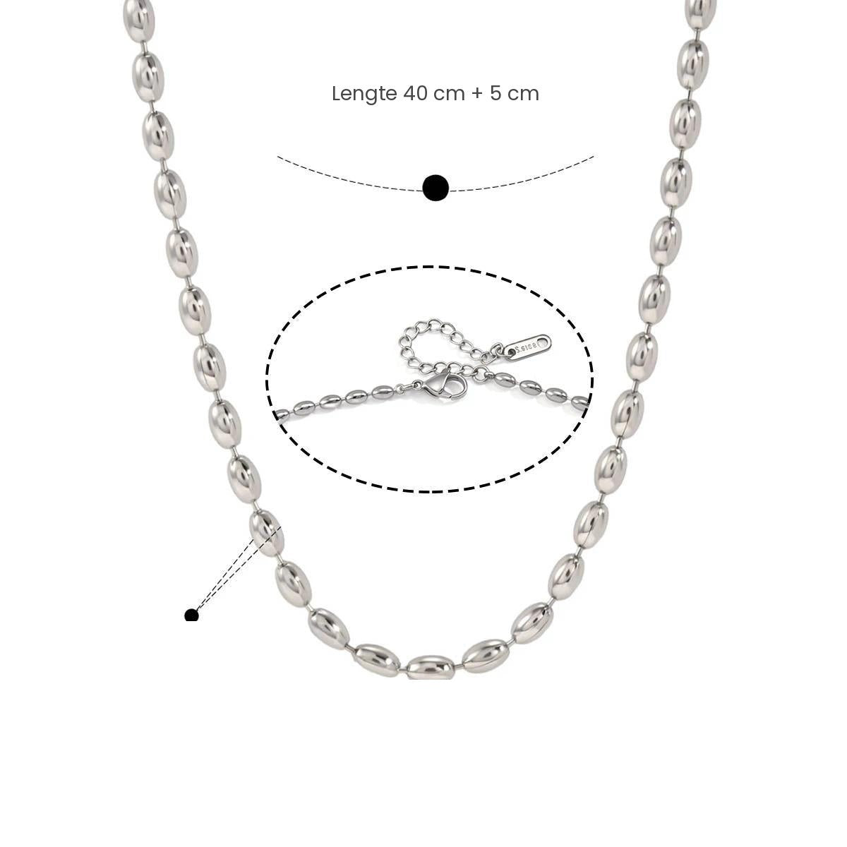 Zilveren schakelarmband of ketting