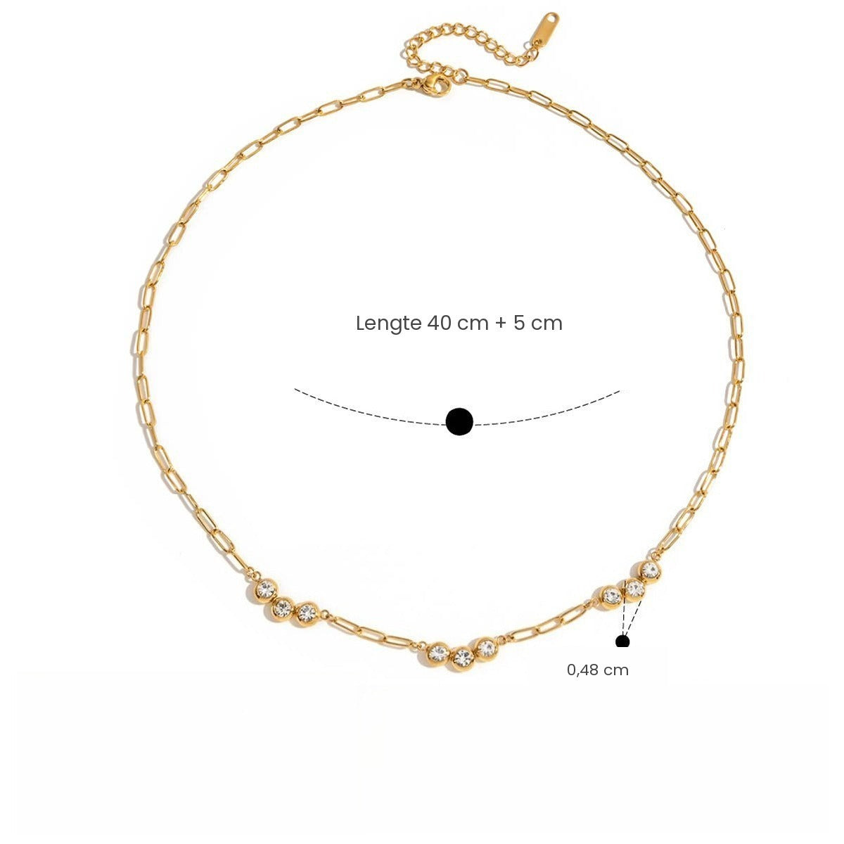 Gouden ketting met klavertjes