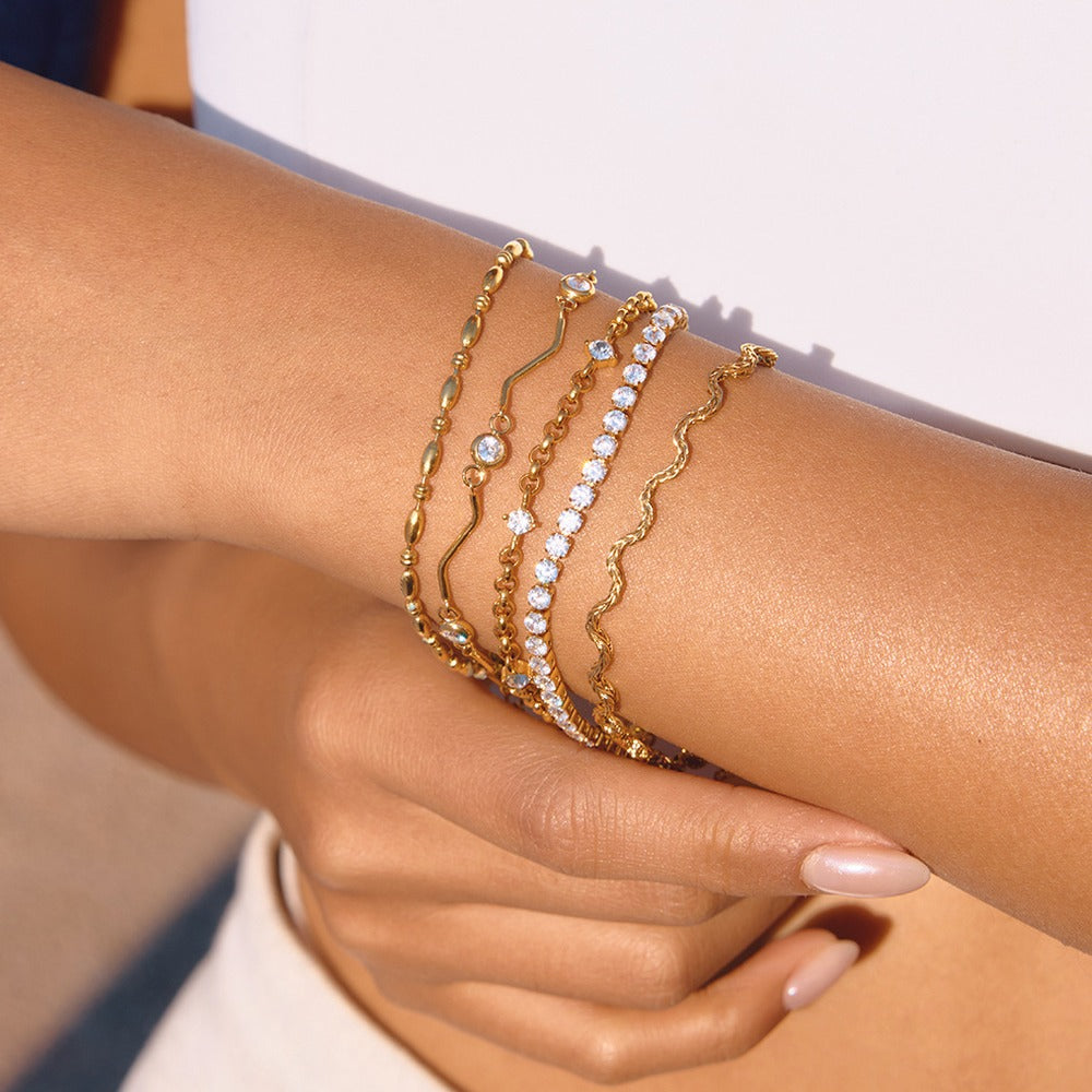 Schakelarmband met zirkonia