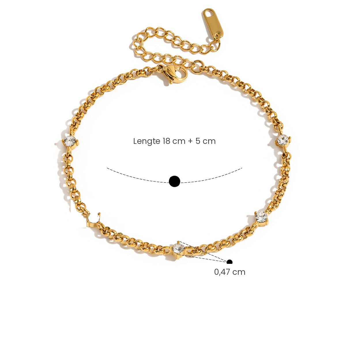 Schakelarmband met zirkonia