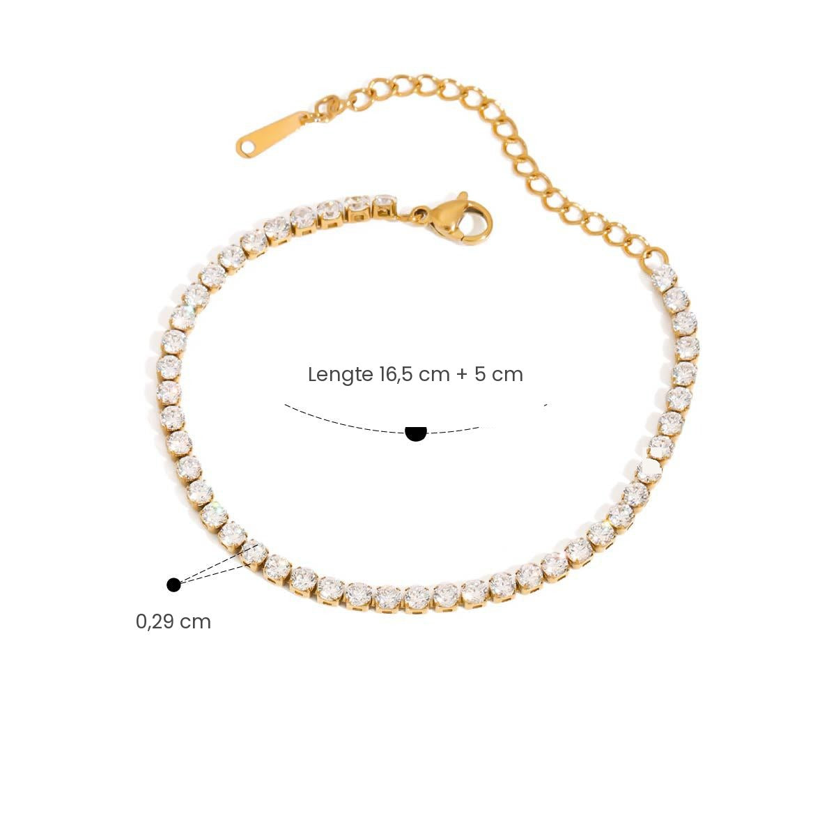 Schakelarmband met zirkonia