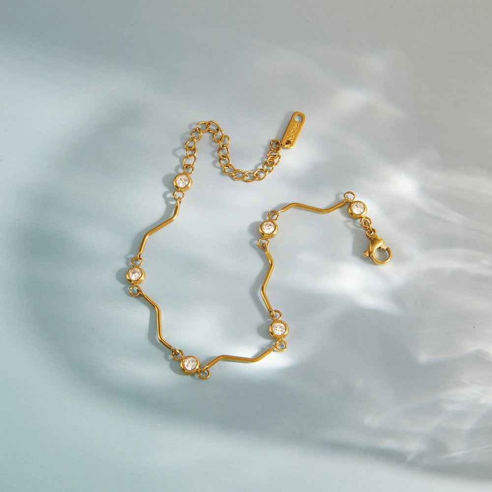 Schakelarmband met zirkonia