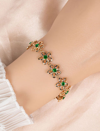 Armband met bloem klavertje