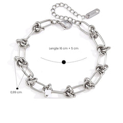 Zilveren schakelarmband of ketting